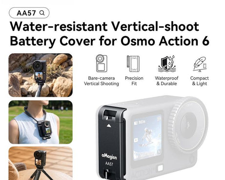 For DJI Osmo Action 6 aMagisn Vertical Shoot Battery Cover Magnetic Quick Release Metal Battery Door