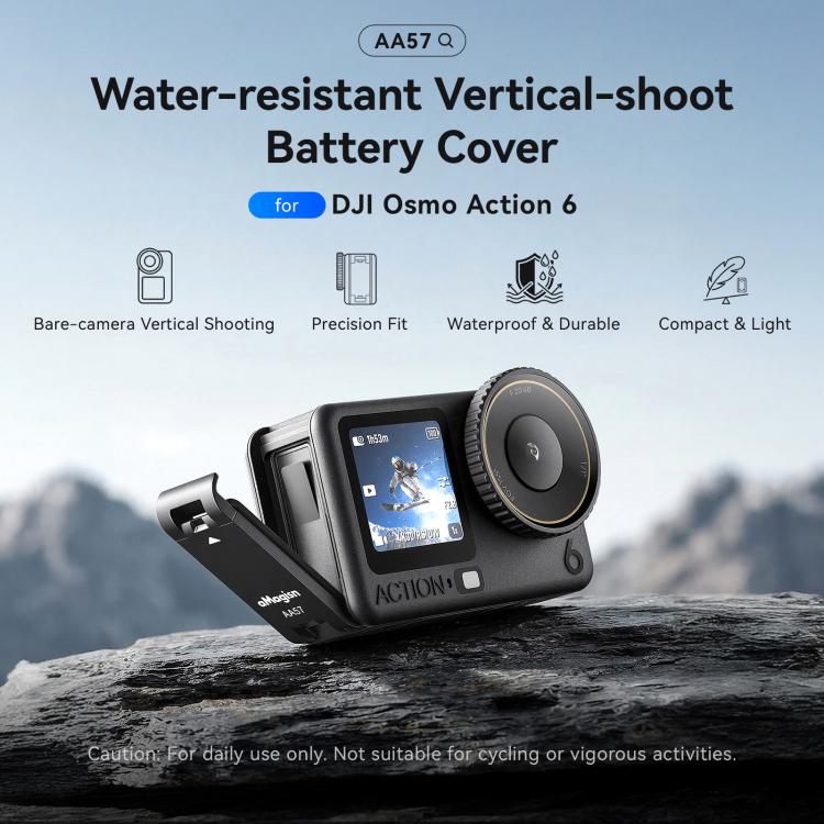 For DJI Osmo Action 6 aMagisn Vertical Shoot Battery Cover Magnetic Quick Release Metal Battery Door