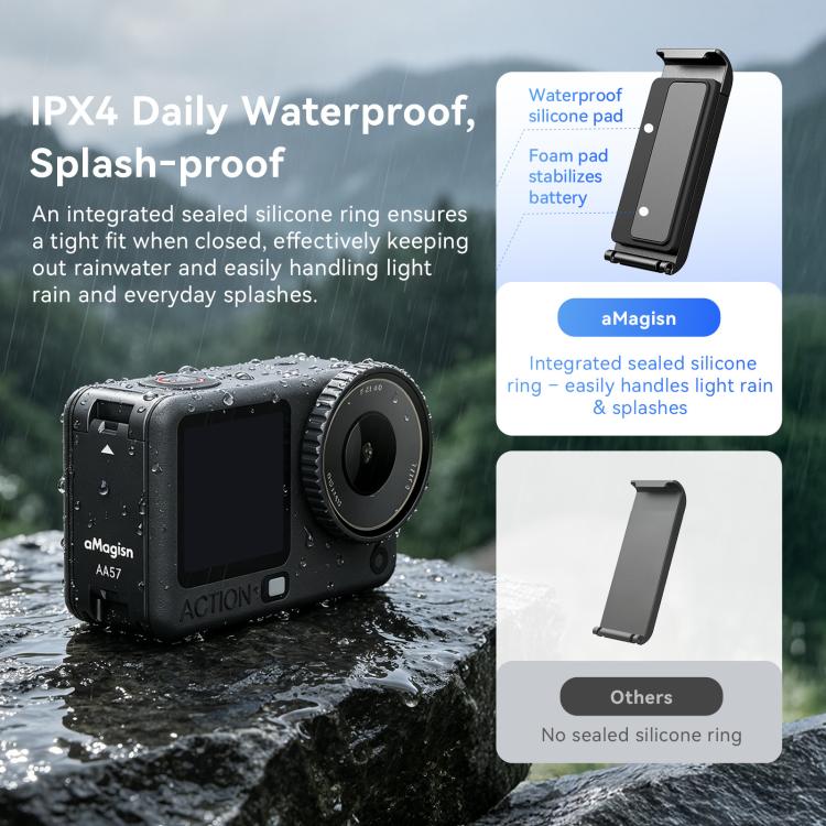 For DJI Osmo Action 6 aMagisn Vertical Shoot Battery Cover Magnetic Quick Release Metal Battery Door