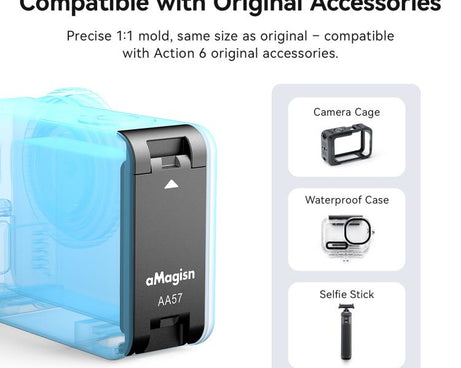 For DJI Osmo Action 6 aMagisn Vertical Shoot Battery Cover Magnetic Quick Release Metal Battery Door