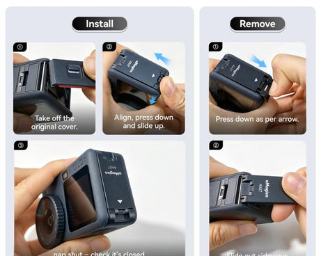 For DJI Osmo Action 6 aMagisn Vertical Shoot Battery Cover Magnetic Quick Release Metal Battery Door
