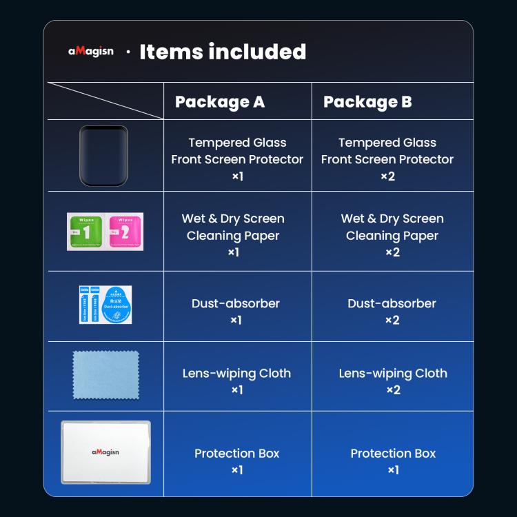 For Insta360 X6 aMagisn Tempered Glass Screen Protector HD Clear Anti-Scratch Protective Film, 1 Set, 2 Sets