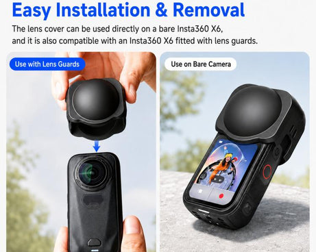 For Insta360 X6 Silicone Lens Cap Anti-Scratch Soft Camera Lens Cover
