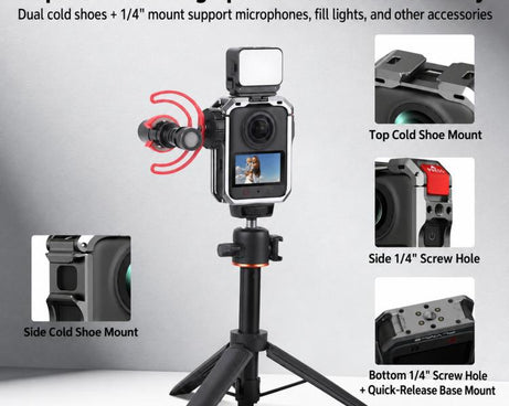 For DJI Osmo 360 II Flymile Quick-Release Extended Protective Cage Lens Cap