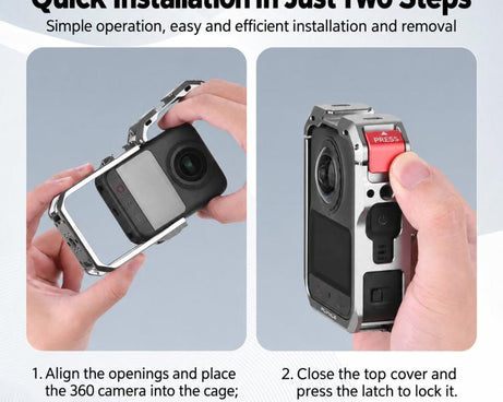 For DJI Osmo 360 II Flymile Quick-Release Extended Protective Cage Lens Cap