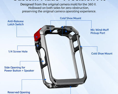 For DJI Osmo 360 II Flymile Quick-Release Extended Protective Cage Lens Cap