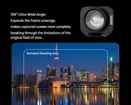For Insta360 Luna Pro BRDRC External 108-Degree Wide-Angle Lens