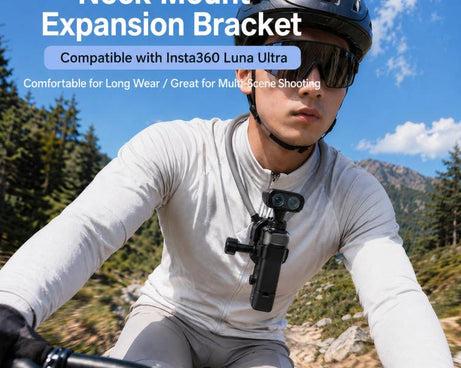 For Insta360 Luna Pro / Ultra Dual Cold Shoe Expansion Cage, Only Cage, Neck Mount Set