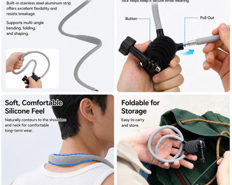 For Insta360 Luna Pro / Ultra Dual Cold Shoe Expansion Cage, Only Cage, Neck Mount Set