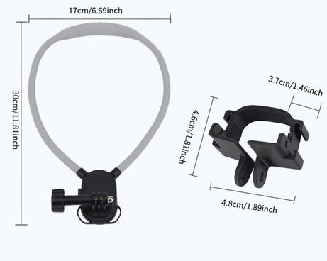 For Insta360 Luna Pro / Ultra Dual Cold Shoe Expansion Cage, Only Cage, Neck Mount Set