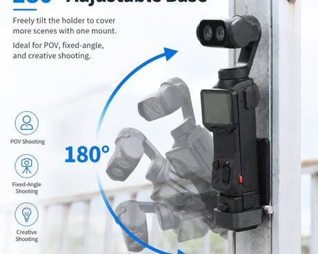 For Insta360 Luna Pro / Ultra Magnetic Mount Holder with 180-degree Adjustable Base, Base Type