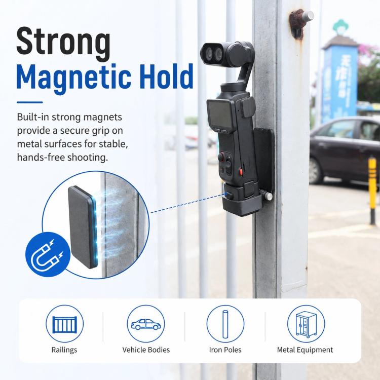 For Insta360 Luna Pro / Ultra Magnetic Mount Holder with 180-degree Adjustable Base, Base Type