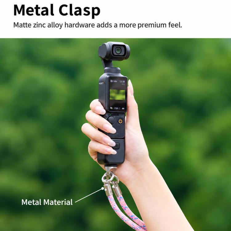 Cwatcun D232 Camera Lanyard 2 In 1 Crossbody Neck Strap Adjustable Wrist Rope With 1/4 Screw Quick Release Clasp, Small Pink, Small Light Gray, Medium Light Gray