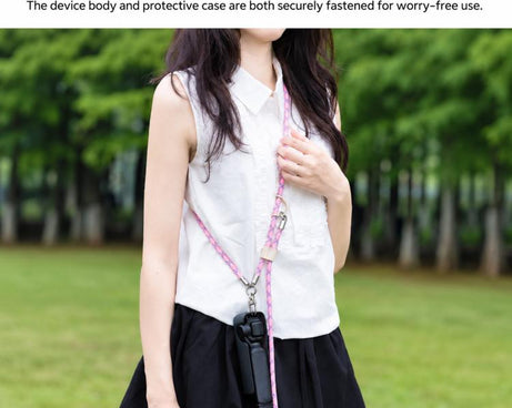 Cwatcun D232 Camera Lanyard 2 In 1 Crossbody Neck Strap Adjustable Wrist Rope With 1/4 Screw Quick Release Clasp, Small Pink, Small Light Gray, Medium Light Gray