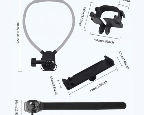 For Insta360 Luna Ultra Quick Release Neck Mount and Wrist Strap Kit Hands-Free Cycling POV Harness Bracket Set, Neck Mount and Wrist Strap Kit