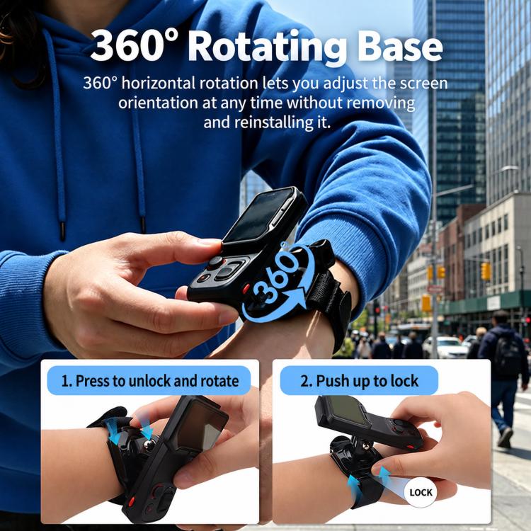 For Insta360 Luna Ultra Screen Module 360-degree Rotatable Wrist Strap Mount Kit Wristband Holder, Wrist Strap Mount Kit