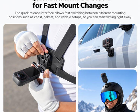 For Insta360 X6 / X5 / Ace Pro 2 / GO Ultra Original Chest Mount 2.0, Chest Mount 2.0