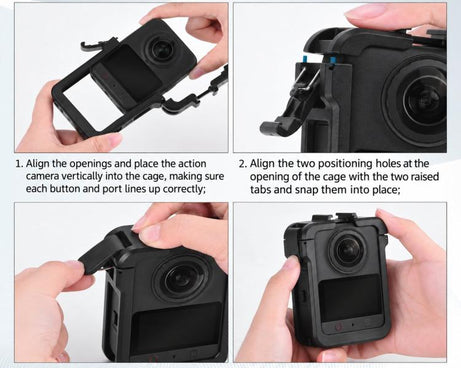 For DJI Osmo 360 / II Flymile Protective Cage Lens Cap Expansion Shell, For DJI Osmo 360 / II