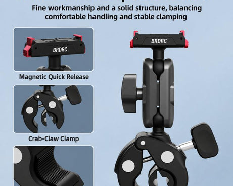 BRDRC Quick-Release Bicycle Mount, For DJI Osmo Action 6 / 4 / 5 Pro, For DJI Osmo 360 II / Nano