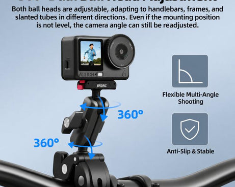 BRDRC Quick-Release Bicycle Mount, For DJI Osmo Action 6 / 4 / 5 Pro, For DJI Osmo 360 II / Nano