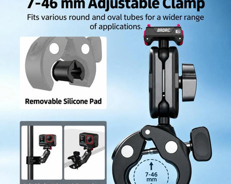 BRDRC For Quick-Release Cycling Mount For Insta360 Ace / Ace Pro 2 / X6 / X5 / X4 Air