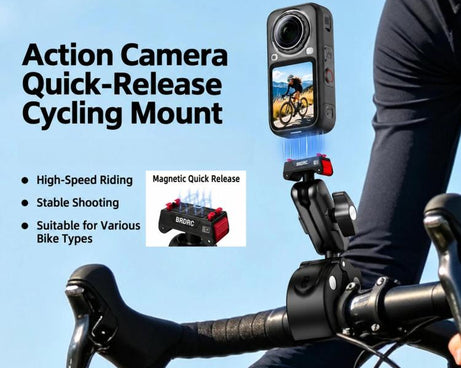 BRDRC For Quick-Release Cycling Mount For Insta360 Ace / Ace Pro 2 / X6 / X5 / X4 Air