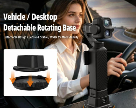 For DJI Osmo Pocket 3 / 4P BRDRC Rotatable Adhesive Car Mount