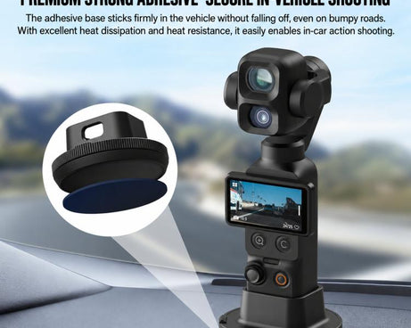For DJI Osmo Pocket 3 / 4P BRDRC Rotatable Adhesive Car Mount