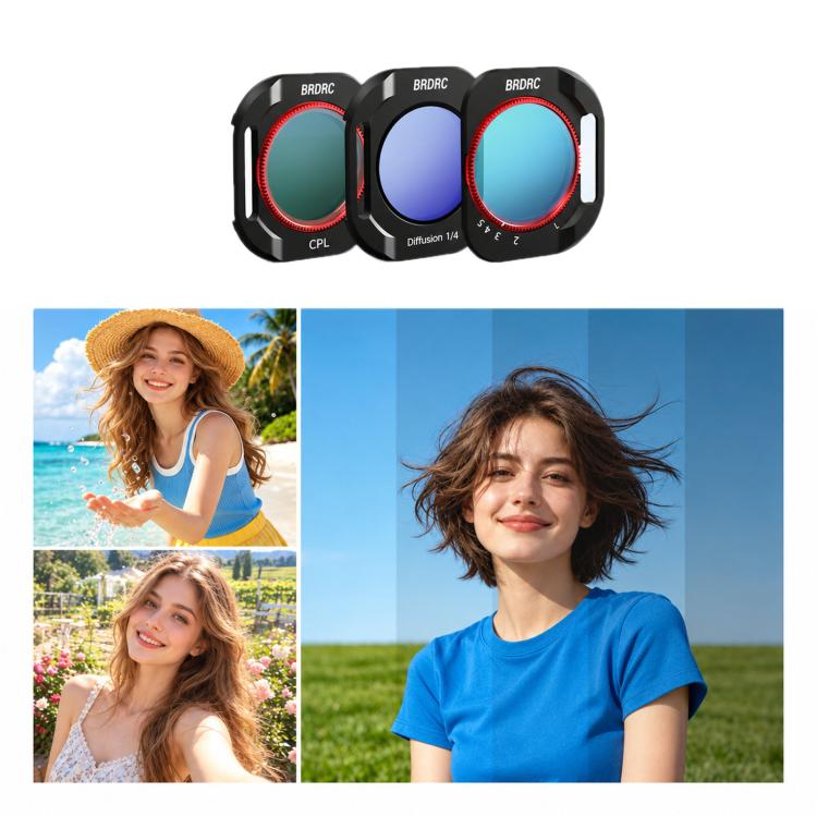 For Insta360 Luna Pro BRDRC Lens Protective Filter Accessory, UV, CPL + Black Mist + Adjustable VND Filter, CPL + Black Mist + Light Pollution Reduction + Adjustable VND Filter