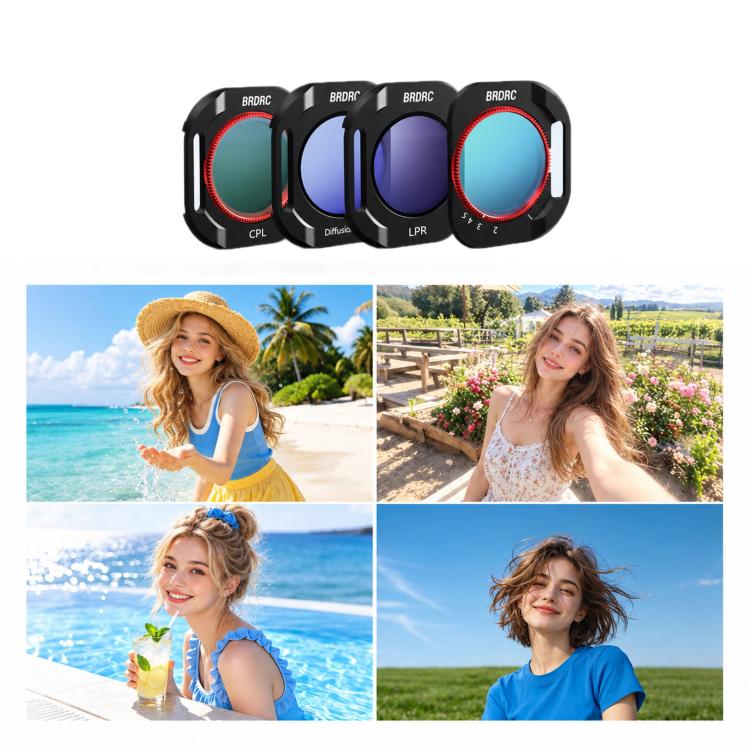 For Insta360 Luna Pro BRDRC Lens Protective Filter Accessory, UV, CPL + Black Mist + Adjustable VND Filter, CPL + Black Mist + Light Pollution Reduction + Adjustable VND Filter