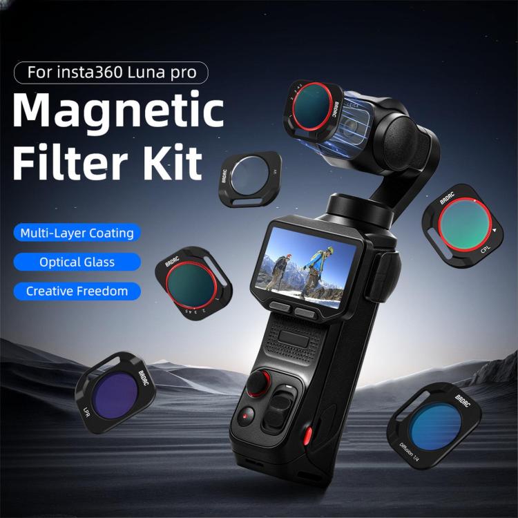 For Insta360 Luna Pro BRDRC Lens Protective Filter Accessory, UV, CPL + Black Mist + Adjustable VND Filter, CPL + Black Mist + Light Pollution Reduction + Adjustable VND Filter
