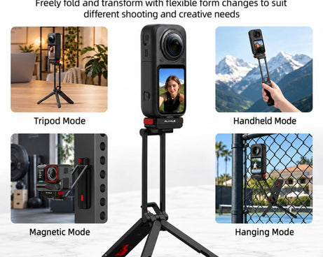 Flymile Rotating Magnetic Quick-Release Carabiner Tripod, For Insta360 Ace / Ace Pro 2 / X6 / X5 / X4 Air
