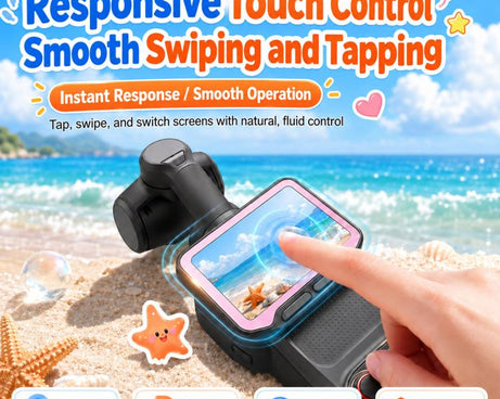 For Insta360 Luna Ultra Cute Screen Protector Tempered Glass Anti-Glare Lens Film Kit