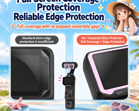 For Insta360 Luna Ultra Cute Screen Protector Tempered Glass Anti-Glare Lens Film Kit