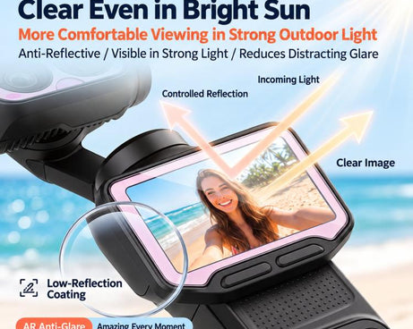 For Insta360 Luna Ultra Cute Screen Protector Tempered Glass Anti-Glare Lens Film Kit