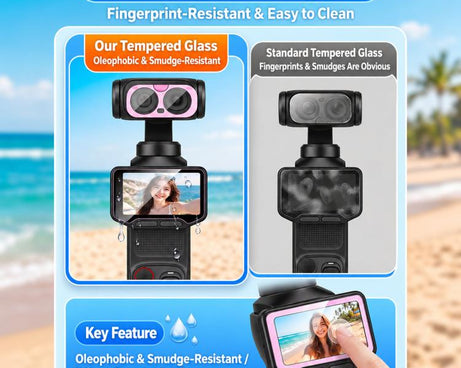 For Insta360 Luna Ultra Cute Screen Protector Tempered Glass Anti-Glare Lens Film Kit