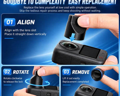 For DJI Osmo 360 II Replacement Lens Kit, 1 Lens, 2 Lens