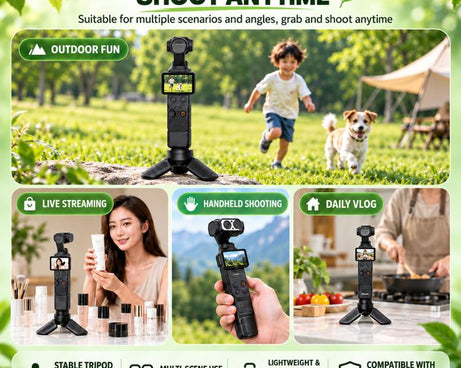 For DJI Osmo Pocket 3 / 4 / Insta360 Luna Ultra Mini Quick Release Tripod, Tripod, Tripod + Adapter + Force-securing Screw