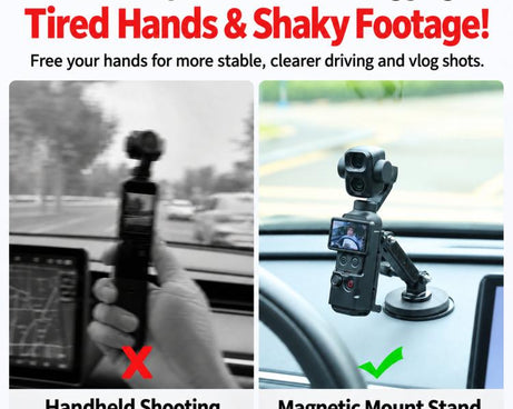 For DJI Osmo Pocket 4P / 4 / 3 Magnetic Car Dashboard Mount Multi-Angle Camera Holder