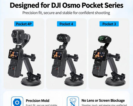 For DJI Osmo Pocket 4P / 4 / 3 Magnetic Car Dashboard Mount Multi-Angle Camera Holder