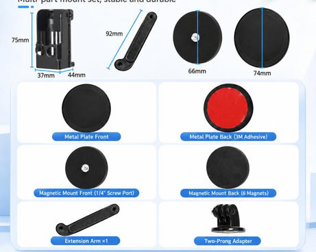 For DJI Osmo Pocket 4P / 4 / 3 Magnetic Car Dashboard Mount Multi-Angle Camera Holder