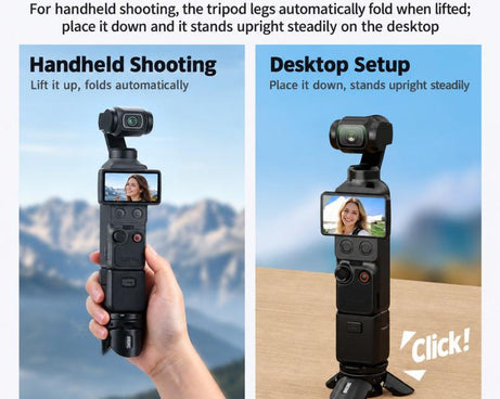 For DJI Osmo Pocket 4P / Insta360 X6 BRDRC Magnetic Foldable Tripod