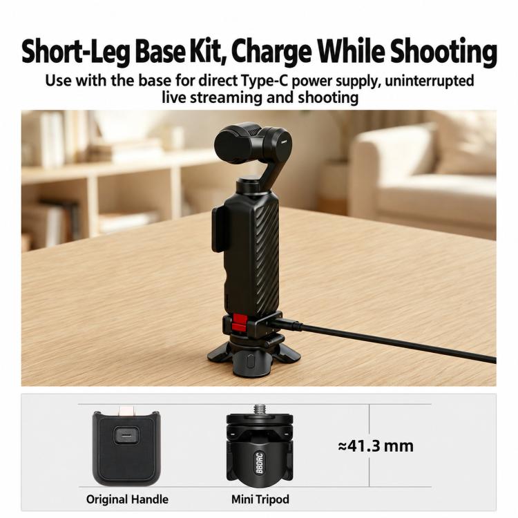 For DJI Osmo Pocket 4P / Insta360 X6 BRDRC Magnetic Foldable Tripod