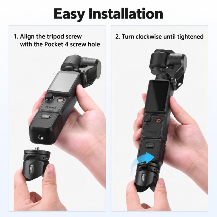 For DJI Osmo Pocket 4P / Insta360 X6 BRDRC Magnetic Foldable Tripod