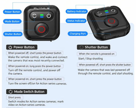 Flymile 50M Smart Bluetooth Controller For DJI, Insta360, and Other Smart Phones