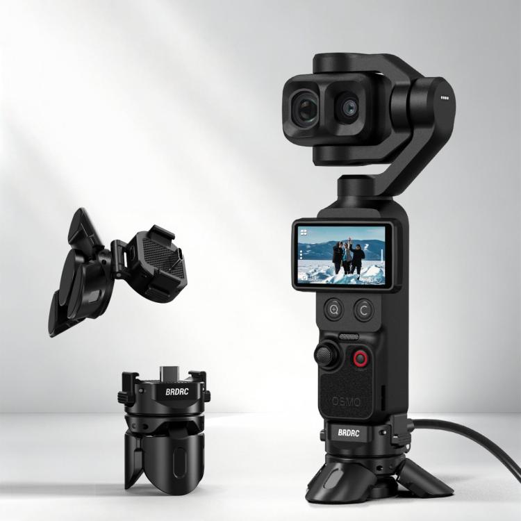 For DJI Osmo Pocket 4P / 4 / 3 BRDRC Foldable Magnetic Quick-Release Charging Tripod