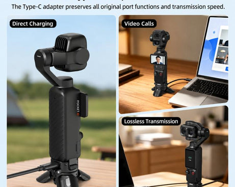 For DJI Osmo Pocket 4P / 4 / 3 BRDRC Foldable Magnetic Quick-Release Charging Tripod