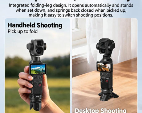 For DJI Osmo Pocket 4P / 4 / 3 BRDRC Foldable Magnetic Quick-Release Charging Tripod