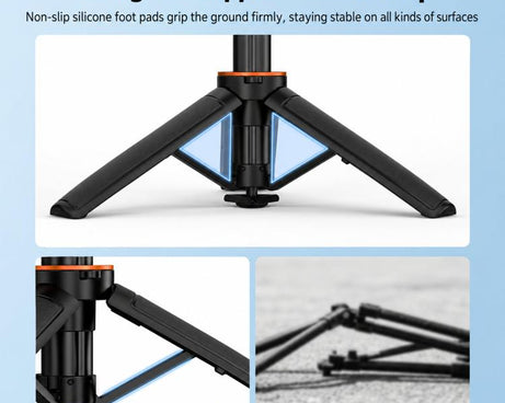 Flymile One-Touch Pop-Out Tripod Selfie Stick Extension Pole For DJI, Insta360, GoPro, And Other Action Cameras
