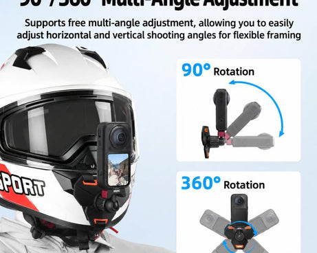 BRDRC Motorcycle Quick-Release Helmet Chin Mount For Insta360 Ace Pro 2 / X6 / X5 / X4 Air